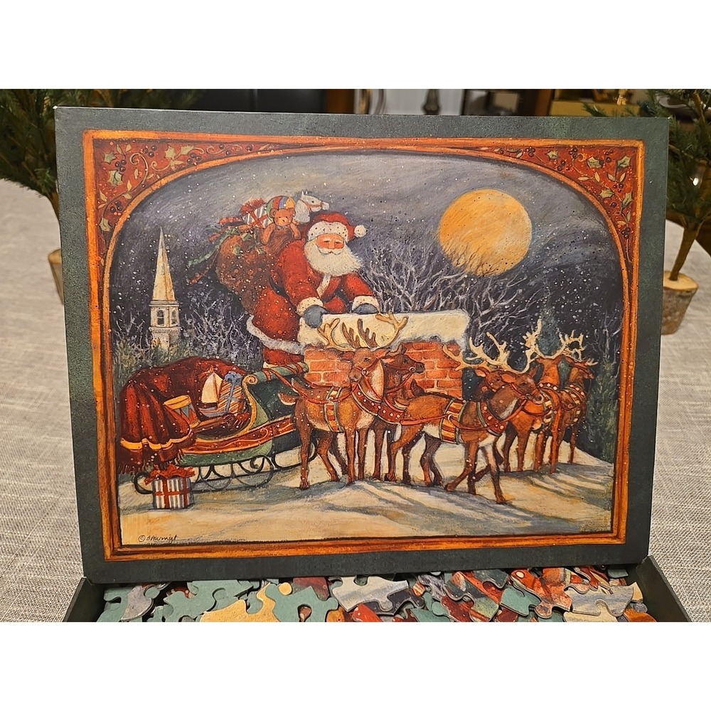 Christmas Holidays Up on the Housetop Lang 500 PC Jigsaw Puzzle Santa